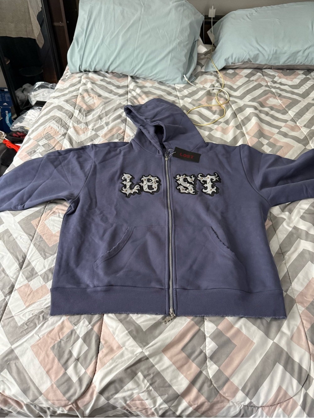 Lost Intricacy Men’s Purple Zip Up Hoodie Size 3X